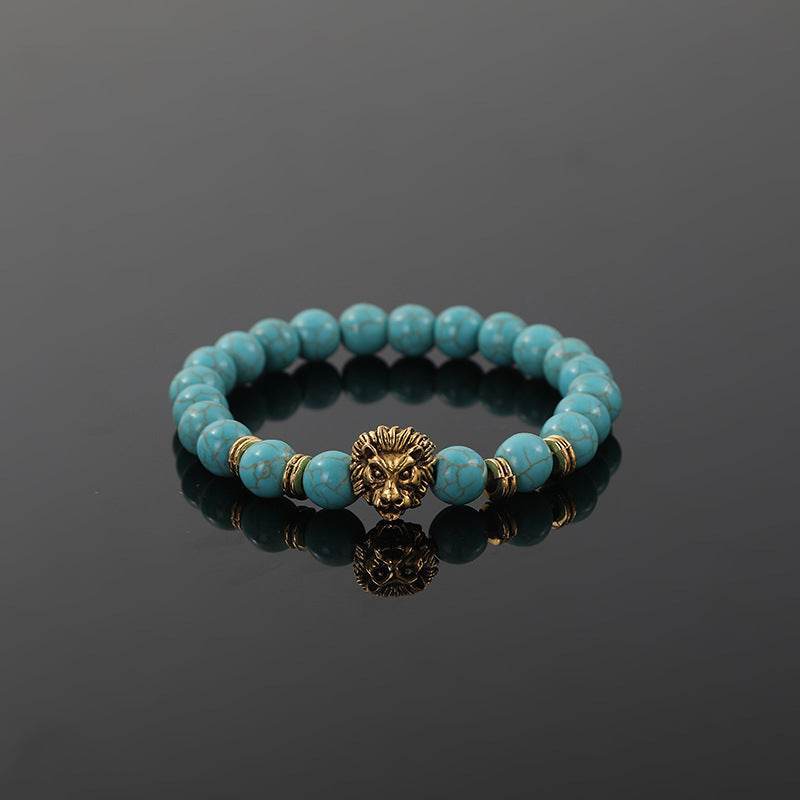 Lion Head Natural Stone Bracelet - MystiCrystals