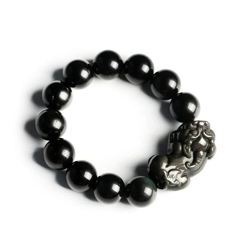 Rainbow Eye Obsidian Pixiu Bracelet - MystiCrystals