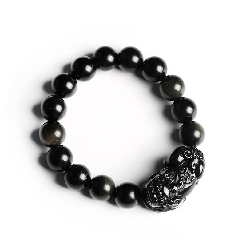 Rainbow Eye Obsidian Pixiu Bracelet - MystiCrystals