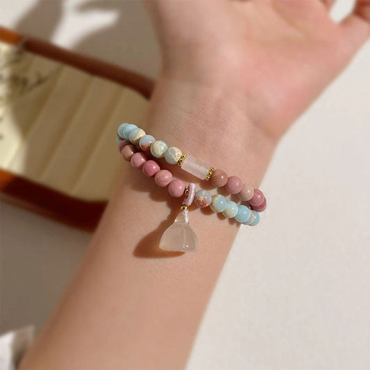 Shoushan Stone Double Circle Bracelet for Women