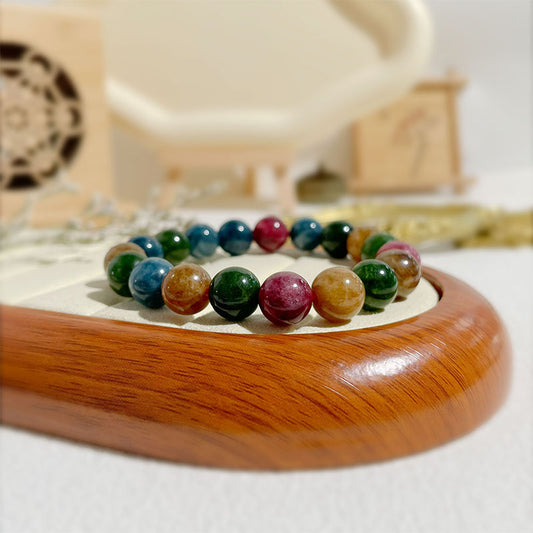 Tourmaline & Chalcedony Pastel Agate Energy Harmony Bracelet