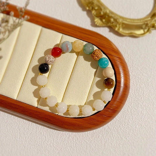 Multi-Crystal Bodhi Lotus Harmony Bracelet