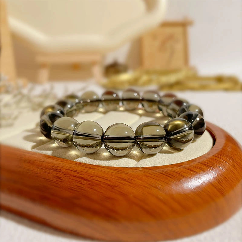 Natural Tea Quartz and Smoky Crystal Bracelet