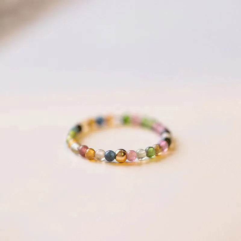 Tourmaline Turquoise Garnet Ring - MystiCrystals