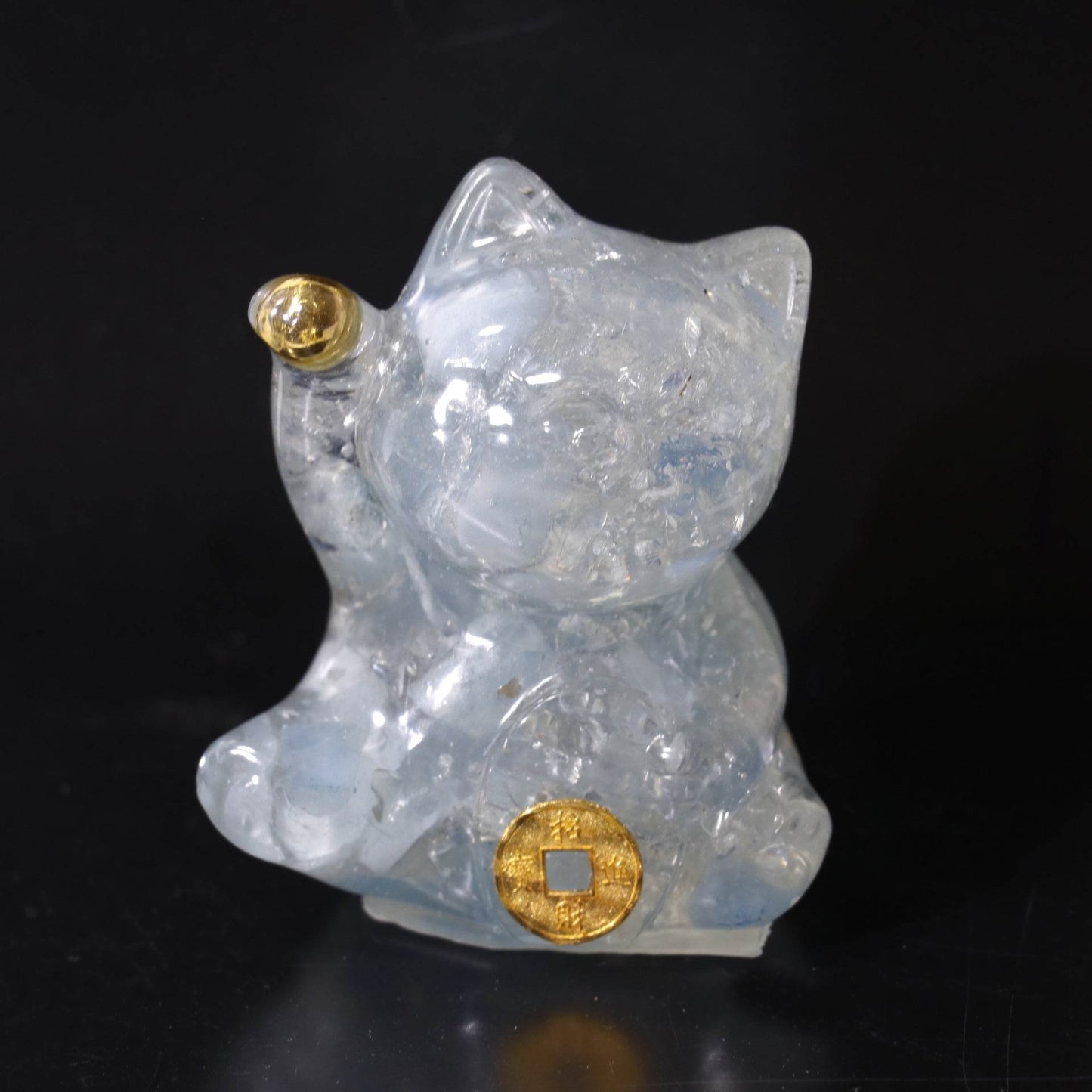 Handcrafted Lucky Cat Crystal Ornament - MystiCrystals