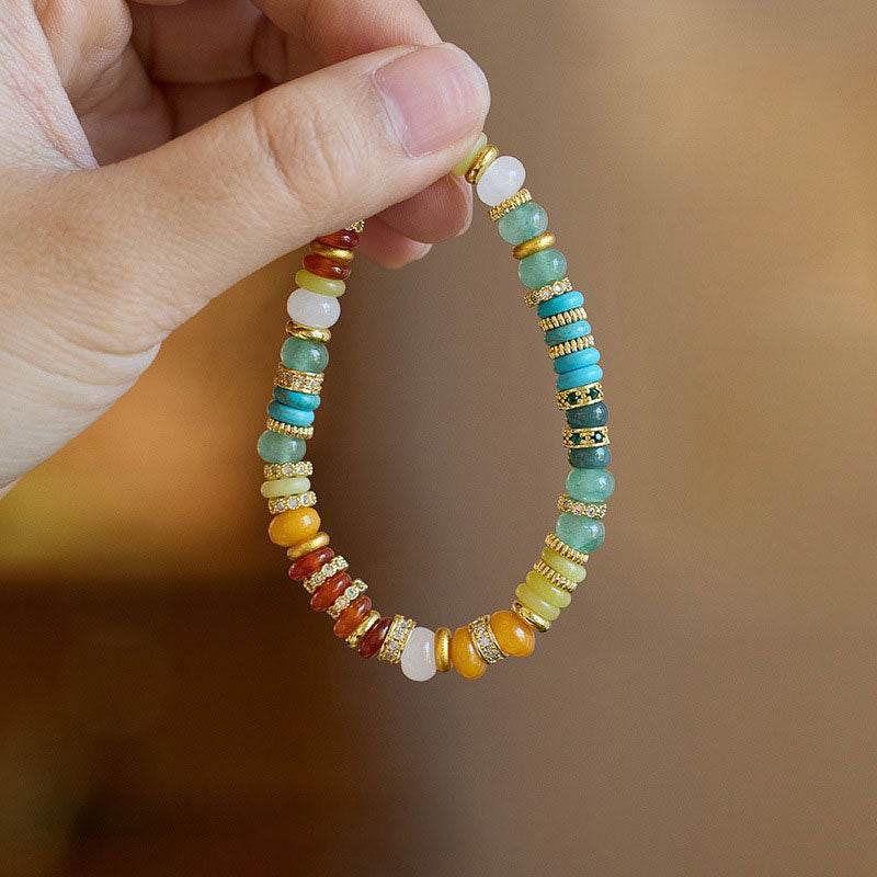 Rainbow Dopamine Natural Stone Bracelet - MystiCrystals