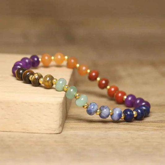 Natural Stone Beaded Stretch Bracelet