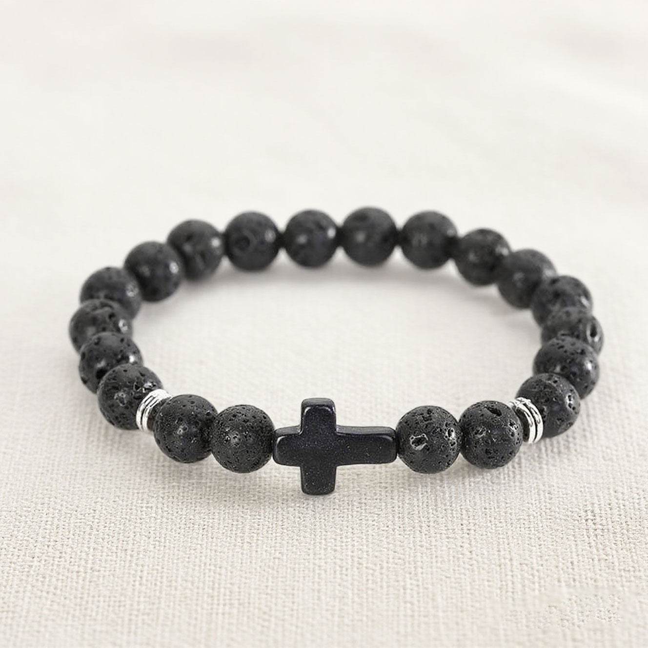 Cross Natural Stone Bracelet - MystiCrystals