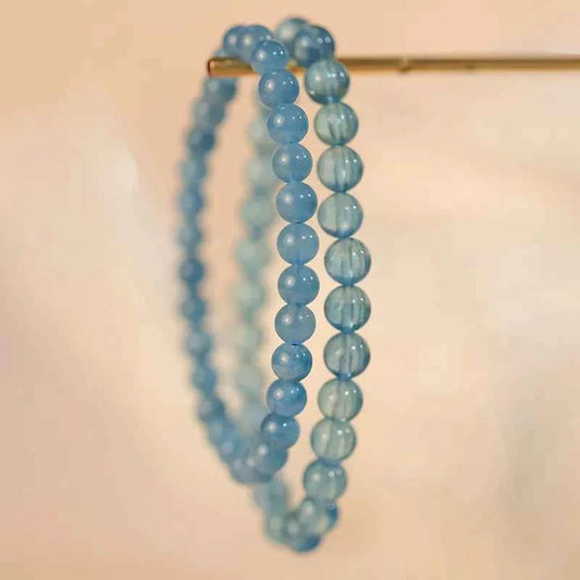 Natural Aquamarine Beaded Bracelet