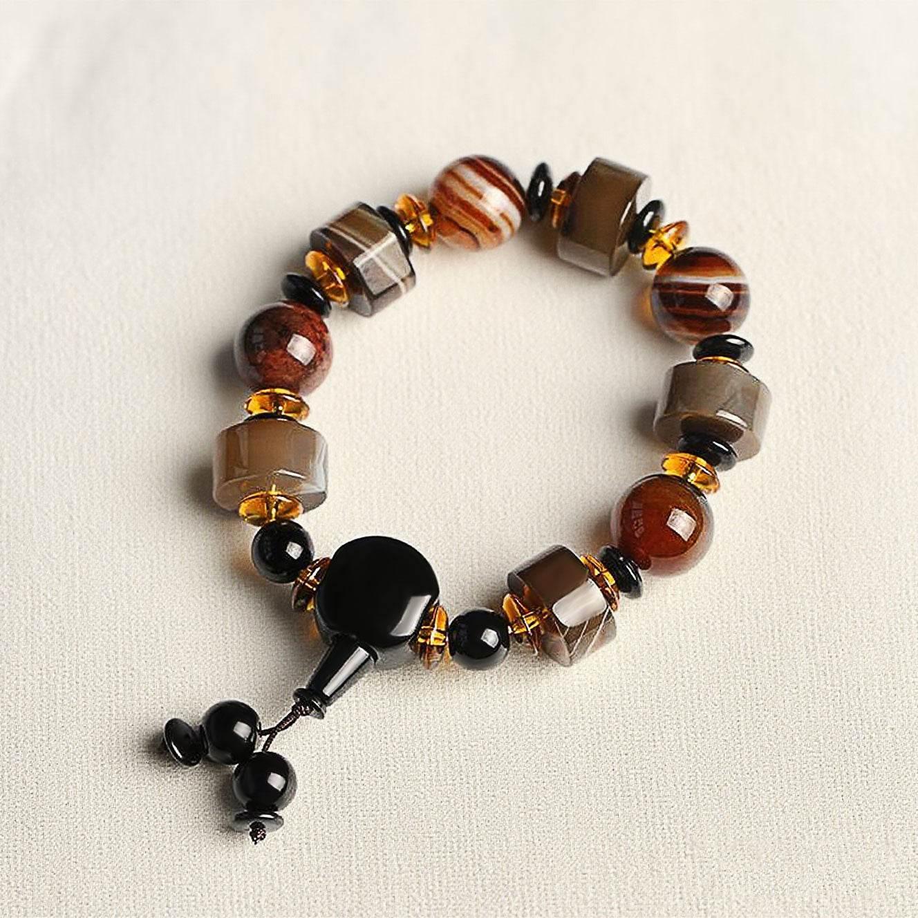 Natural Striped Agate Bracelet for Men - MystiCrystals