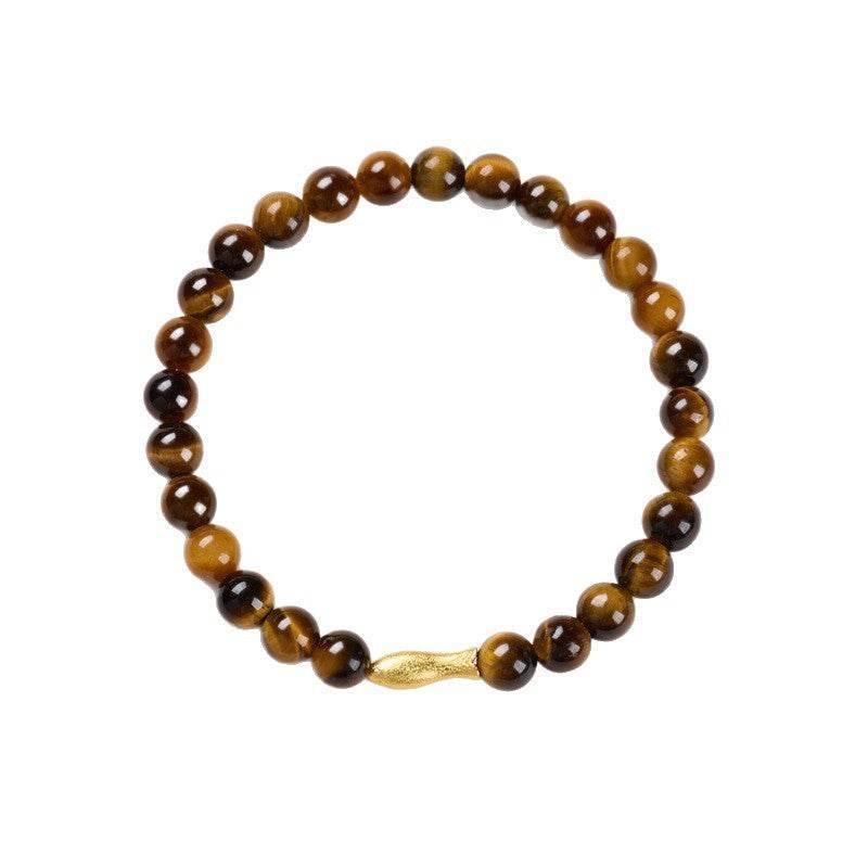 6MM Tiger Eye Bracelet with Koi Fish Charm - MystiCrystals