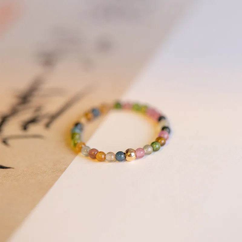Tourmaline Turquoise Garnet Ring - MystiCrystals