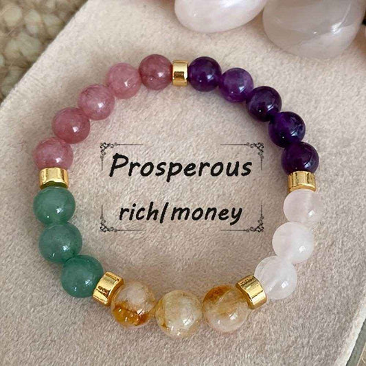 Luxury Amethyst and Citrine Natural Stone Bracelet
