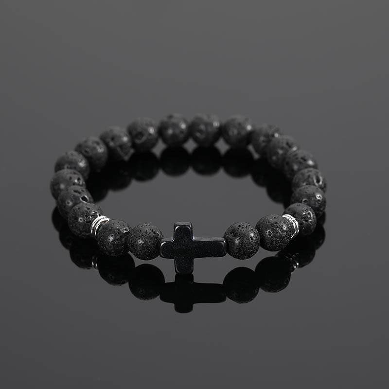 Cross Natural Stone Bracelet - MystiCrystals