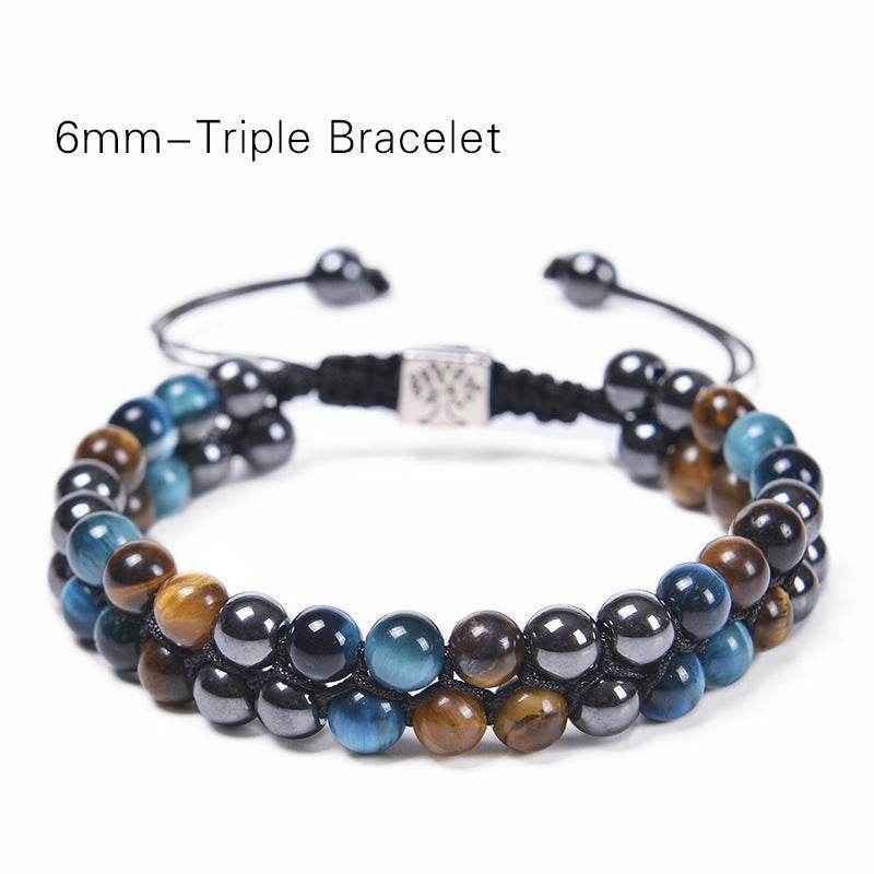 Blue Tiger Eye Hematite Bracelet