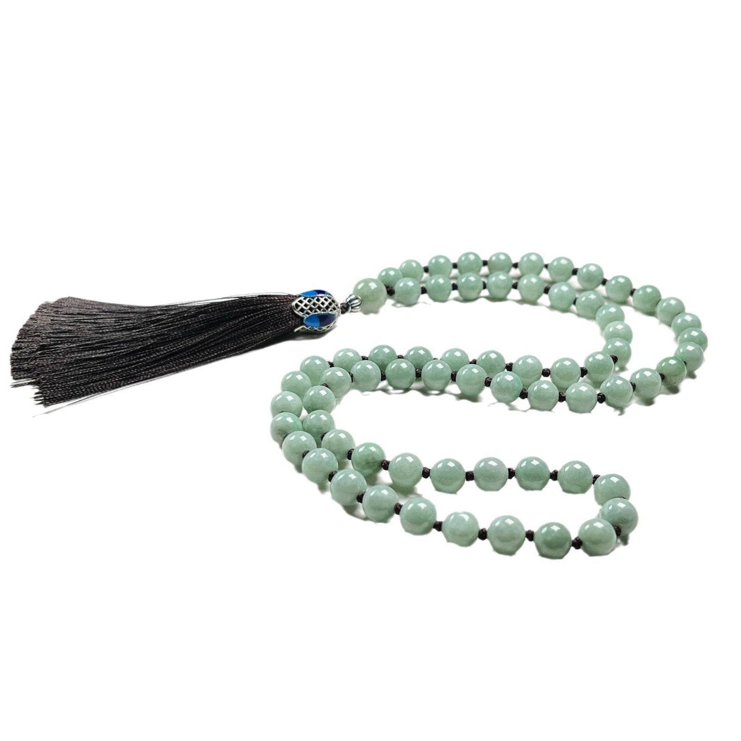 8mm Natural Jade Round Bead Loop Bracelet - MystiCrystals