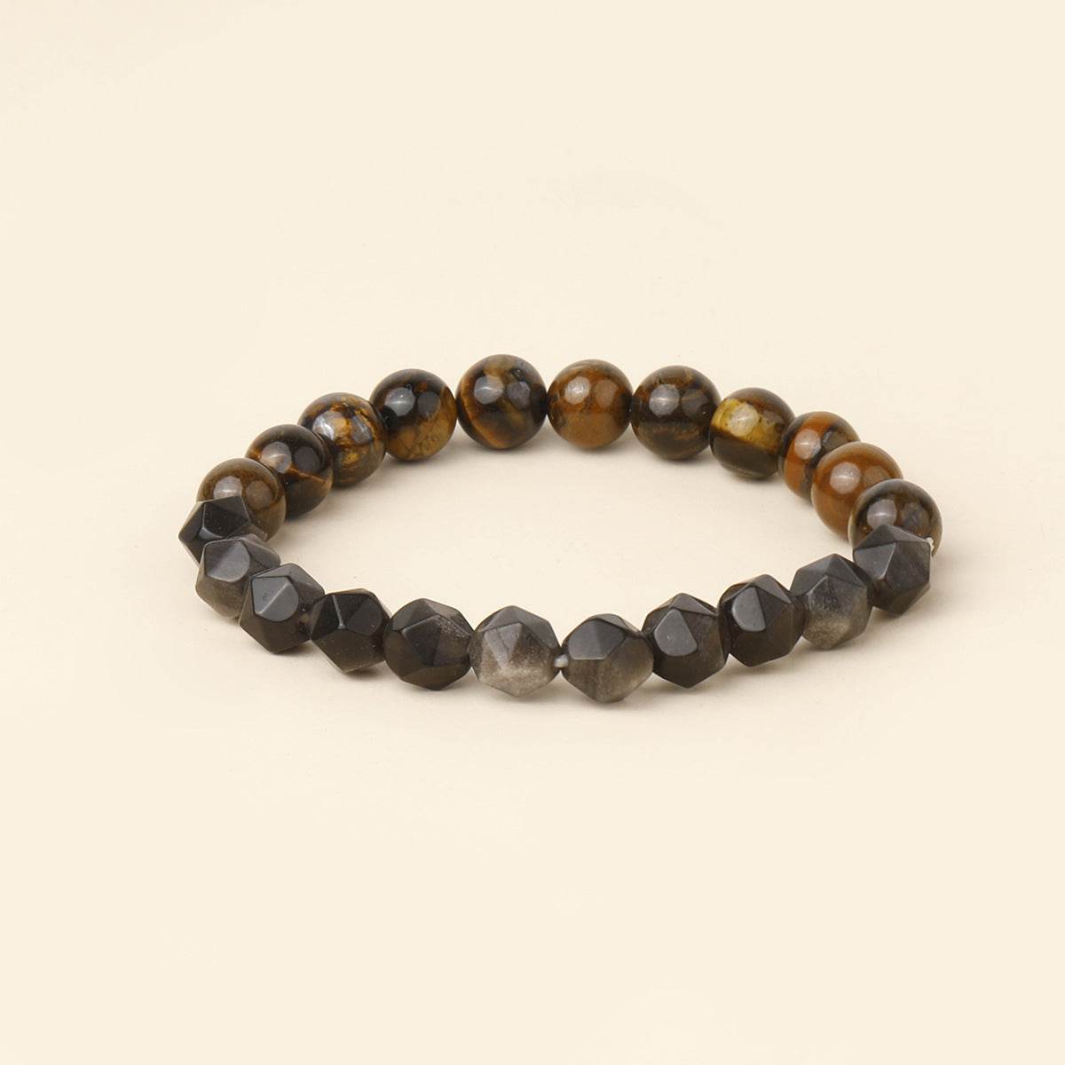 Bohemian Matte Black Agate & Silver Obsidian Bracelet - MystiCrystals