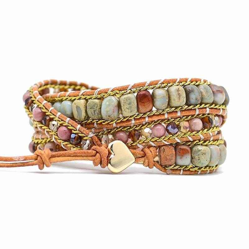Imperial Stone Multi-Layer Leather Bracelet