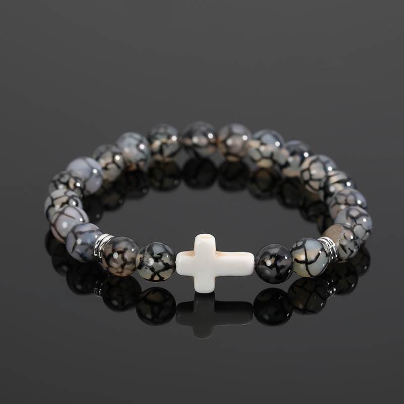 Cross Natural Stone Bracelet - MystiCrystals