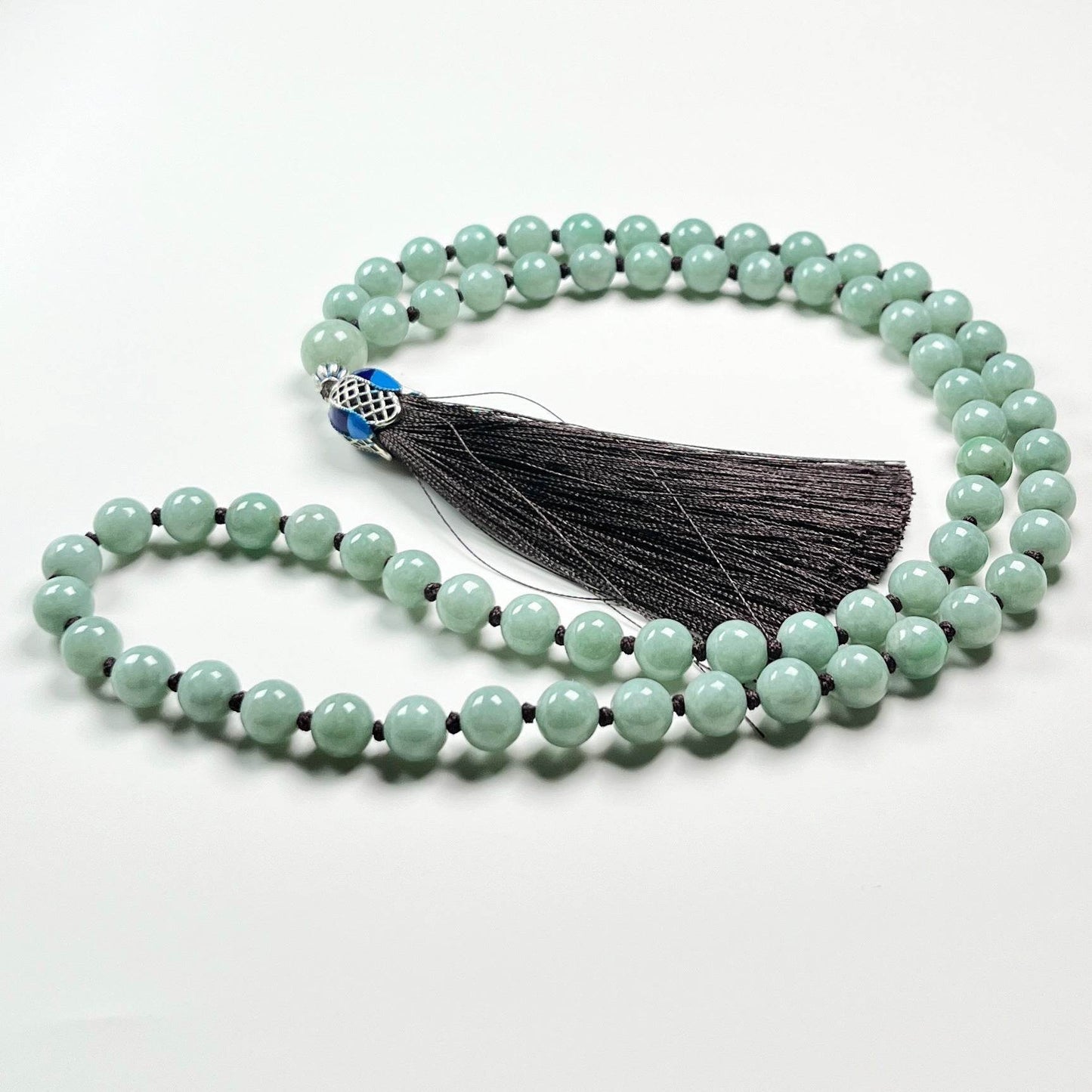 8mm Natural Jade Round Bead Loop Bracelet - MystiCrystals