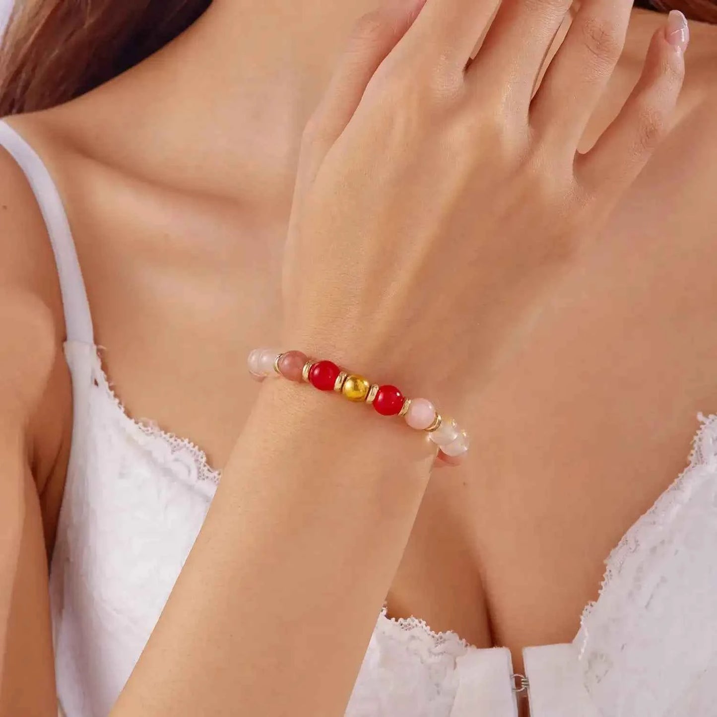 Colorful Dopamine-Inspired Natural Stone Bracelet