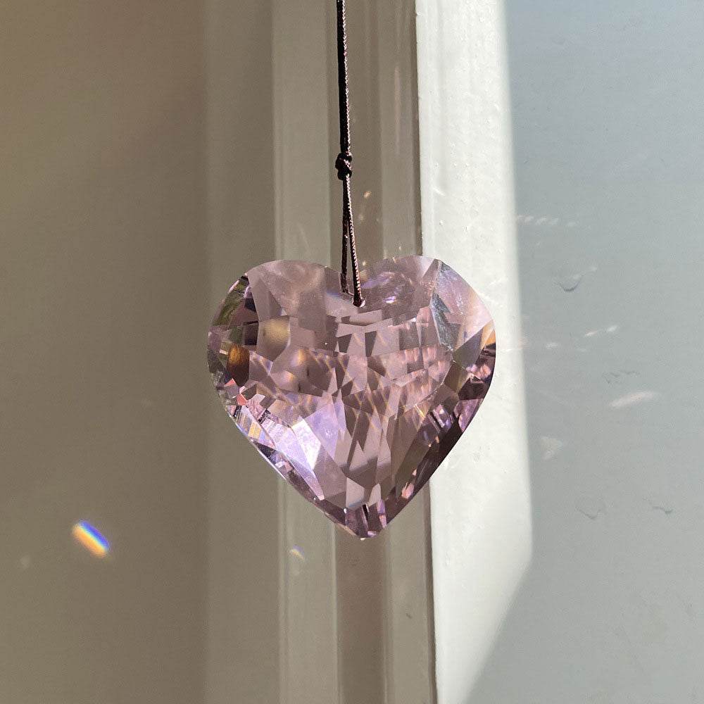 Handmade Crystal Heart Suncatcher - MystiCrystals