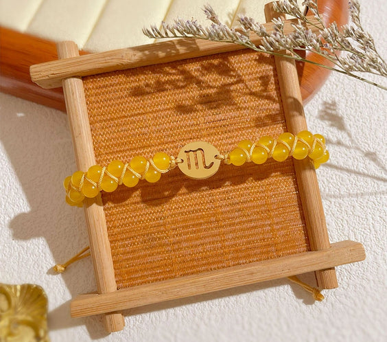 Zodiac Aura Protection Braided Stone Bracelet
