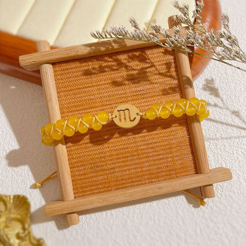 Zodiac Aura Protection Braided Stone Bracelet