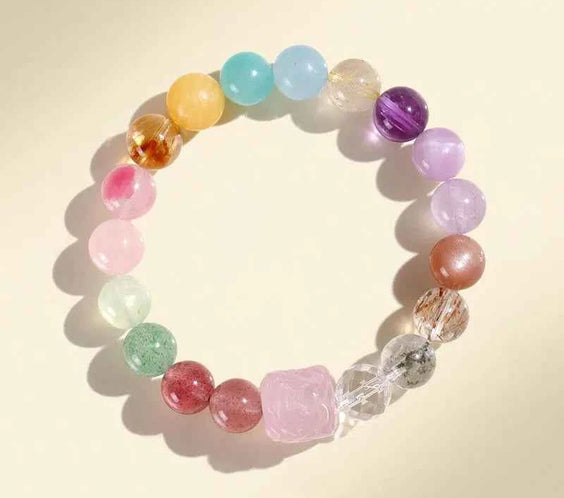 Multi-Gem Nine-Tailed Fox Bracelet for Focus, Harmony & Vitality