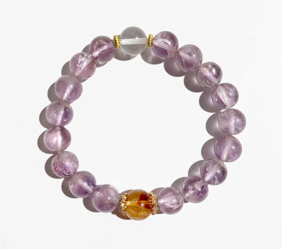 Natural Amethyst Bracelet for Stress Relief & Positive Vibes - MystiCrystals