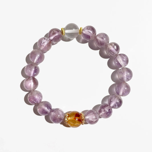 Natural Amethyst Bracelet for Stress Relief & Positive Vibes - MystiCrystals
