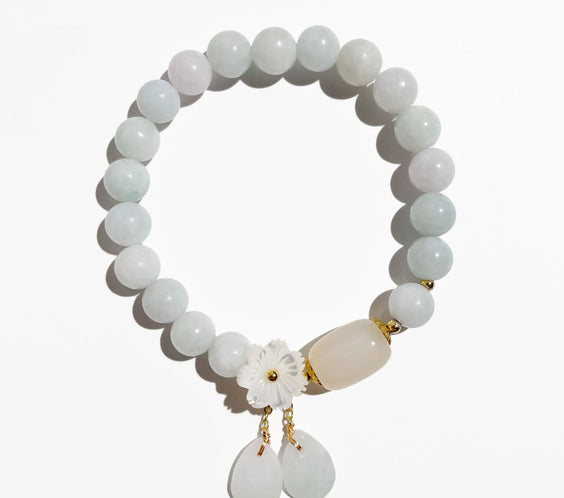 White Jade Aura Cleansing & Peace Bracelet - MystiCrystals