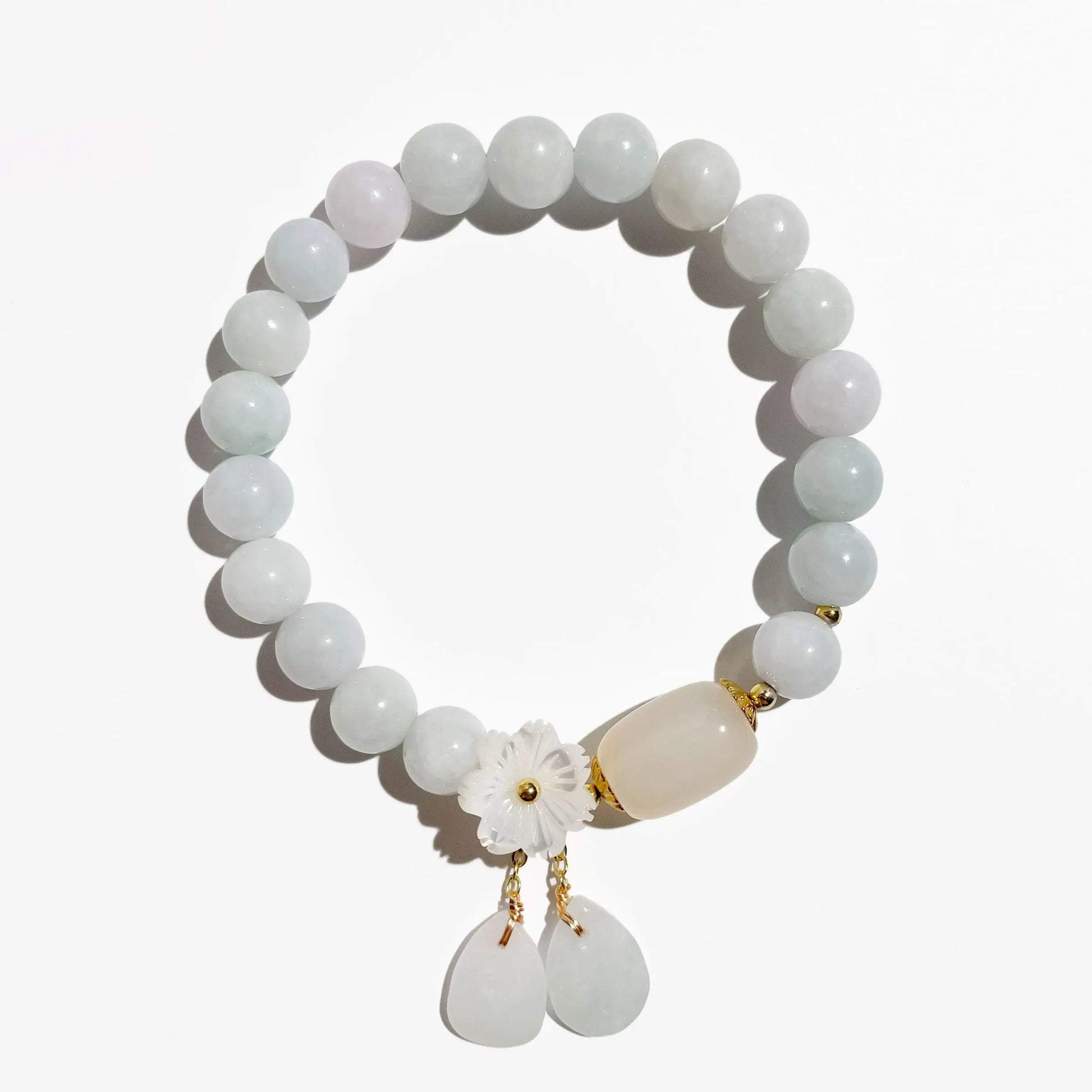 White Jade Aura Cleansing & Peace Bracelet - MystiCrystals