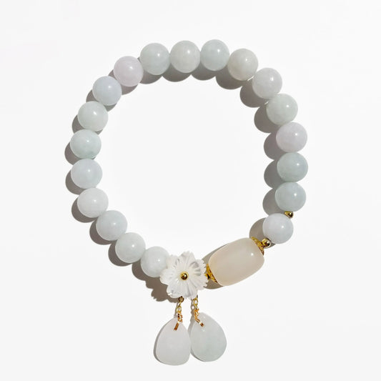 White Jade Aura Cleansing & Peace Bracelet - MystiCrystals