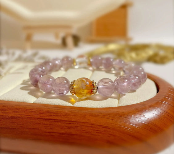 Natural Amethyst Bracelet for Stress Relief & Positive Vibes - MystiCrystals