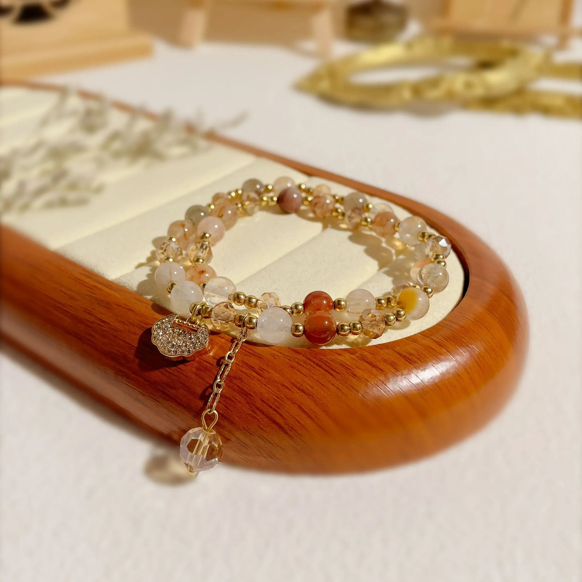 Crystal Fortune Lock Bracelet