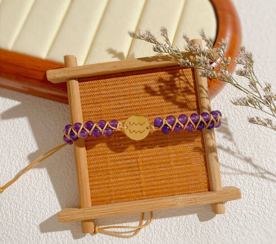 Zodiac Aura Protection Braided Stone Bracelet - MystiCrystals