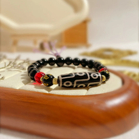 Ancient Tibetan Dzi Bracelet to Amplify Luck & Deflect Negativity - Solcryst