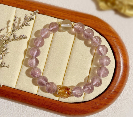 Natural Amethyst Bracelet for Stress Relief & Positive Vibes - MystiCrystals