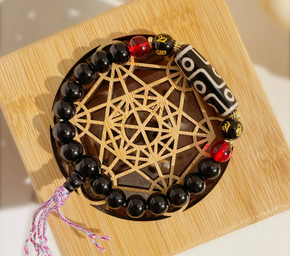 Ancient Tibetan Dzi Bracelet to Amplify Luck & Deflect Negativity - MystiCrystals