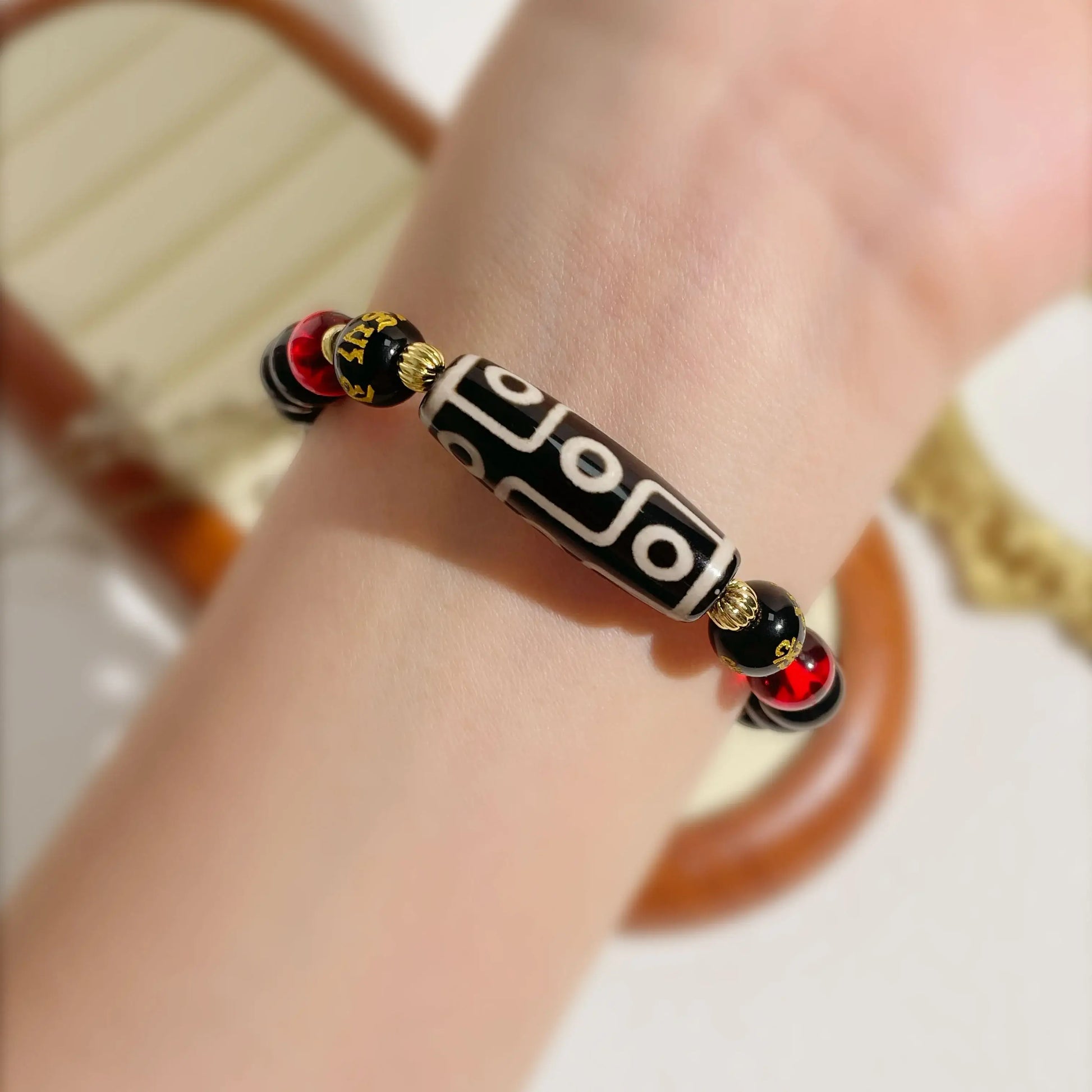 Ancient Tibetan Dzi Bracelet to Amplify Luck & Deflect Negativity - MystiCrystals