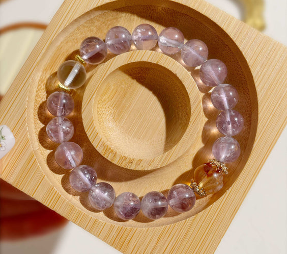 Natural Amethyst Bracelet for Stress Relief & Positive Vibes - MystiCrystals