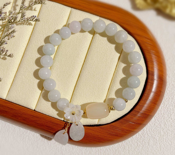 White Jade Aura Cleansing & Peace Bracelet - MystiCrystals