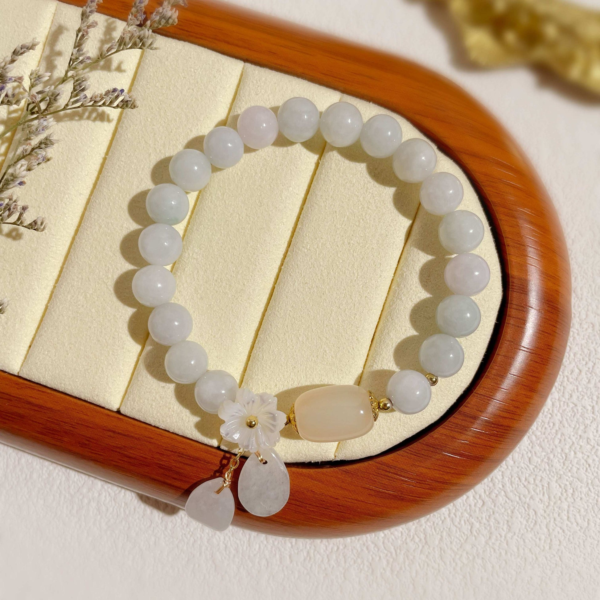 White Jade Aura Cleansing & Peace Bracelet - MystiCrystals