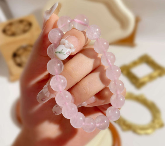 Free Today : Rose Quartz Bracelet for Love and Heart Energy - Solcryst