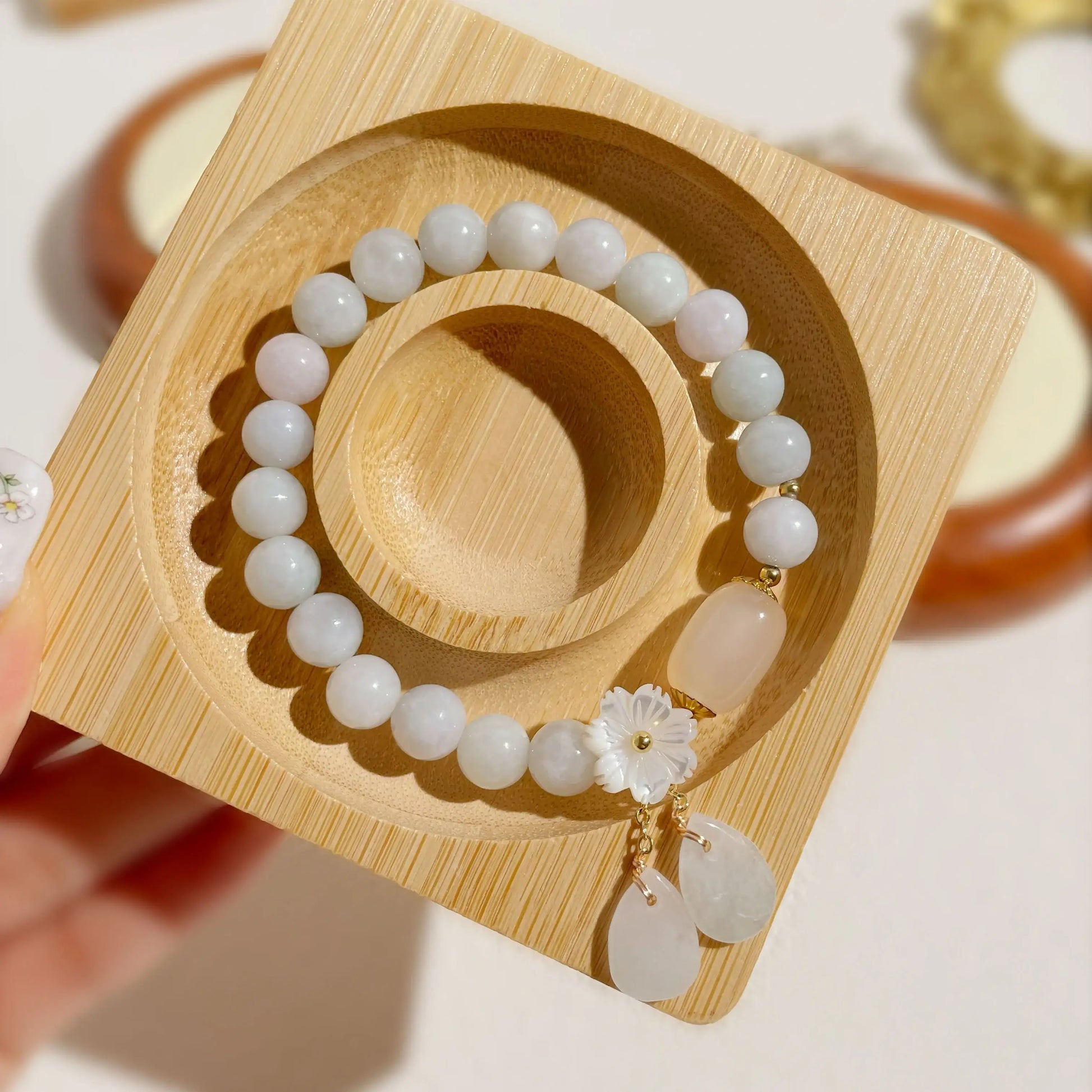White Jade Aura Cleansing & Peace Bracelet - MystiCrystals