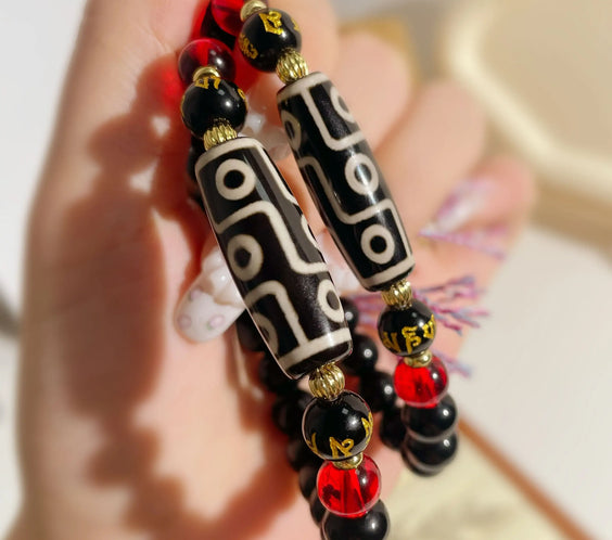 Ancient Tibetan Dzi Bracelet to Amplify Luck & Deflect Negativity - MystiCrystals