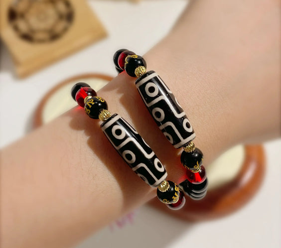 Ancient Tibetan Dzi Bracelet to Amplify Luck & Deflect Negativity - MystiCrystals