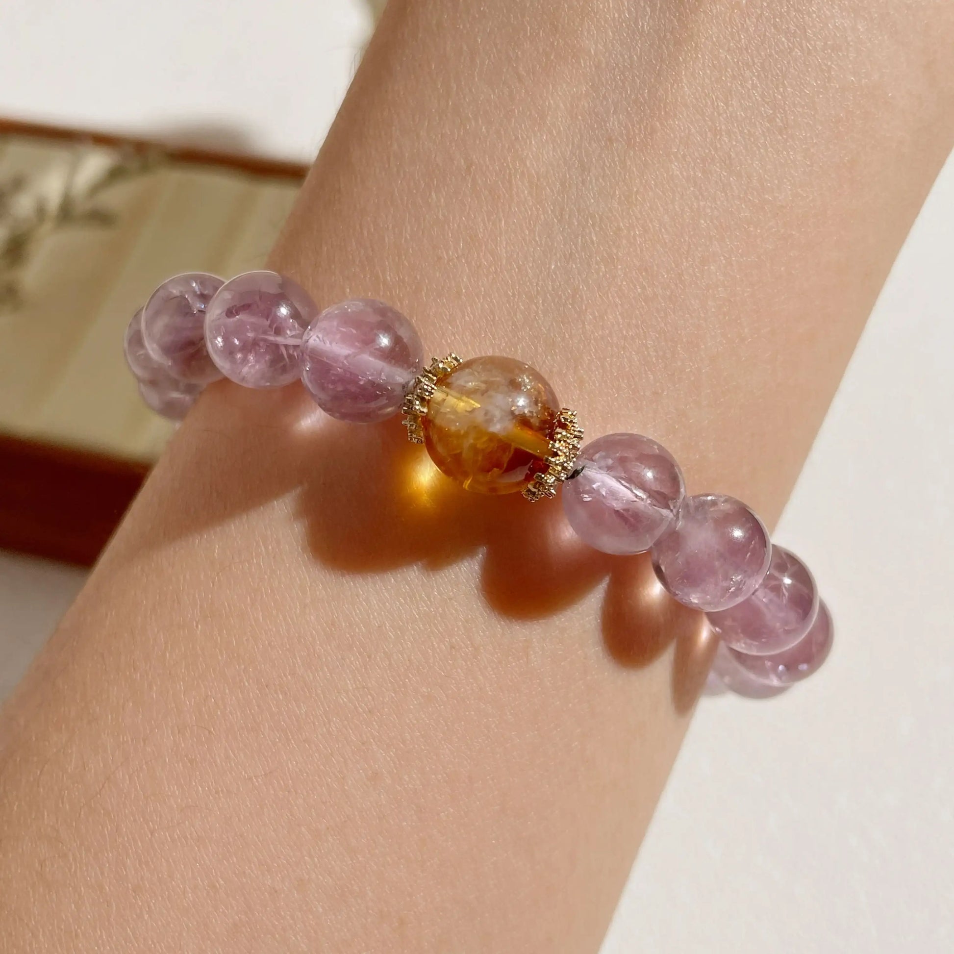 Natural Amethyst Bracelet for Stress Relief & Positive Vibes - MystiCrystals