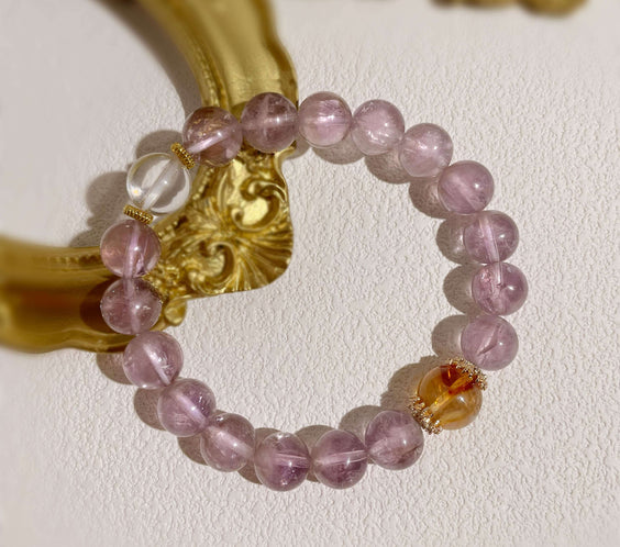 Natural Amethyst Bracelet for Stress Relief & Positive Vibes - MystiCrystals